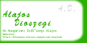 alajos dioszegi business card